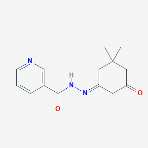 molecular formula C14H17N3O2 B413941 N-[(3,3-dimethyl-5-oxocyclohexylidene)amino]-3-pyridinecarboxamide 
