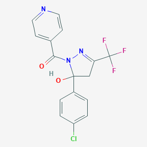 2-Pyrazolin-5-ol, 5-(4-chlorophenyl)-3-trifluoromethyl-1-(4-pyridylcarbonyl)-