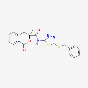 molecular formula C20H17N3O3S2 B4139476 N-[5-(benzylsulfanyl)-1,3,4-thiadiazol-2-yl]-3-methyl-1-oxo-3,4-dihydro-1H-isochromene-3-carboxamide 