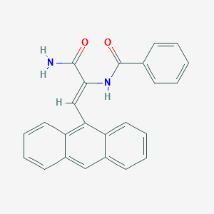 molecular formula C24H18N2O2 B413951 N-[1-(aminocarbonyl)-2-(9-anthryl)vinyl]benzamide 