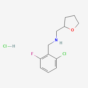molecular formula C12H16Cl2FNO B4139518 N-[(2-chloro-6-fluorophenyl)methyl]-1-(oxolan-2-yl)methanamine;hydrochloride 