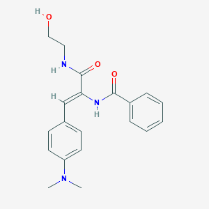 molecular formula C20H23N3O3 B413952 N-(2-[4-(dimethylamino)phenyl]-1-{[(2-hydroxyethyl)amino]carbonyl}vinyl)benzamide 