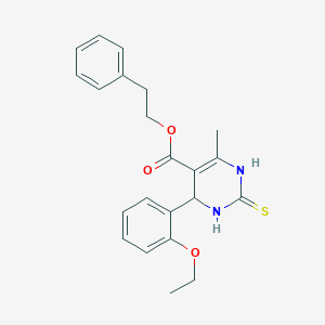 molecular formula C22H24N2O3S B413955 2-Phenylethyl 4-(2-ethoxyphenyl)-6-methyl-2-thioxo-1,2,3,4-tetrahydro-5-pyrimidinecarboxylate 