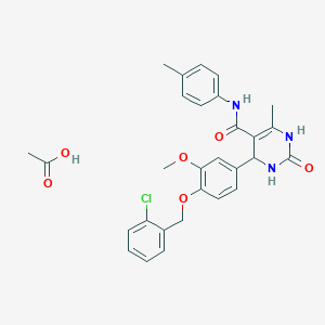 molecular formula C29H30ClN3O6 B4139604 acetic acid;4-[4-[(2-chlorophenyl)methoxy]-3-methoxyphenyl]-6-methyl-N-(4-methylphenyl)-2-oxo-3,4-dihydro-1H-pyrimidine-5-carboxamide 