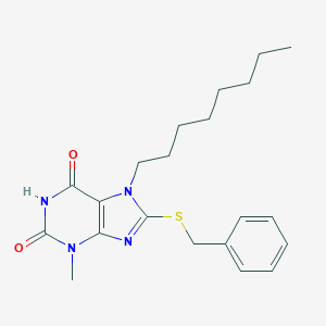molecular formula C21H28N4O2S B413969 8-(benzylsulfanyl)-3-methyl-7-octyl-3,7-dihydro-1H-purine-2,6-dione CAS No. 331236-37-4