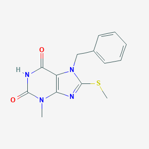 molecular formula C14H14N4O2S B413971 7-Benzyl-3-methyl-8-methylsulfanylpurine-2,6-dione CAS No. 301354-17-6