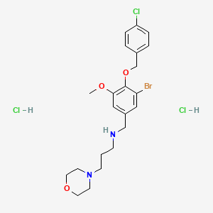 molecular formula C22H30BrCl3N2O3 B4139747 N-[[3-bromo-4-[(4-chlorophenyl)methoxy]-5-methoxyphenyl]methyl]-3-morpholin-4-ylpropan-1-amine;dihydrochloride 