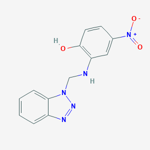 molecular formula C13H11N5O3 B413976 2-[(1H-1,2,3-benzotriazol-1-ylmethyl)amino]-4-nitrophenol 
