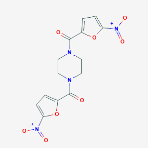 molecular formula C14H12N4O8 B413977 [4-(5-Nitro-furan-2-carbonyl)-piperazin-1-yl]-(5-nitro-furan-2-yl)-methanone 
