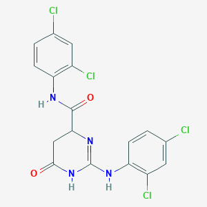 molecular formula C17H12Cl4N4O2 B4139819 N-(2,4-dichlorophenyl)-2-[(2,4-dichlorophenyl)amino]-6-oxo-3,4,5,6-tetrahydropyrimidine-4-carboxamide 