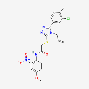 molecular formula C21H20ClN5O4S B4139858 2-{[5-(3-chloro-4-methylphenyl)-4-(prop-2-en-1-yl)-4H-1,2,4-triazol-3-yl]sulfanyl}-N-(4-methoxy-2-nitrophenyl)acetamide 