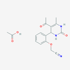 molecular formula C17H19N3O5 B4139933 acetic acid;2-[2-(5-acetyl-6-methyl-2-oxo-3,4-dihydro-1H-pyrimidin-4-yl)phenoxy]acetonitrile 