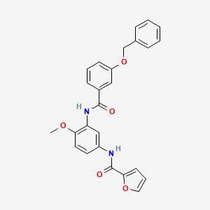 molecular formula C26H22N2O5 B4139989 N-{3-[3-(BENZYLOXY)BENZAMIDO]-4-METHOXYPHENYL}FURAN-2-CARBOXAMIDE 