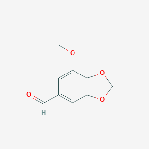 molecular formula C9H8O4 B041400 1,3-Benzodioxole-5-carboxaldehyde, 7-methoxy- CAS No. 5780-07-4