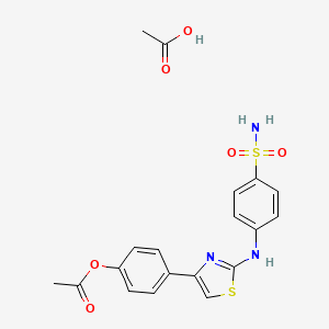 molecular formula C19H19N3O6S2 B4140070 Acetic acid;[4-[2-(4-sulfamoylanilino)-1,3-thiazol-4-yl]phenyl] acetate 