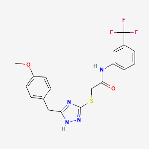 molecular formula C19H17F3N4O2S B4140158 2-{[5-(4-methoxybenzyl)-4H-1,2,4-triazol-3-yl]sulfanyl}-N-[3-(trifluoromethyl)phenyl]acetamide 