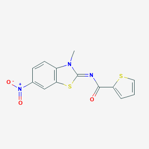molecular formula C13H9N3O3S2 B414020 N-(3-Methyl-6-nitro-2-benzothiazolylidene)-2-thiophenecarboxamide 