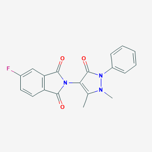 molecular formula C19H14FN3O3 B414030 2-(1,5-dimethyl-3-oxo-2-phenyl-2,3-dihydro-1H-pyrazol-4-yl)-5-fluoro-1H-isoindole-1,3(2H)-dione 