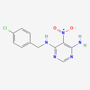 molecular formula C11H10ClN5O2 B4140357 N-(4-chlorobenzyl)-5-nitropyrimidine-4,6-diamine 
