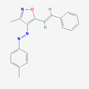 molecular formula C19H17N3O B414037 3-Methyl-4-[(4-methylphenyl)diazenyl]-5-(2-phenylvinyl)isoxazole 