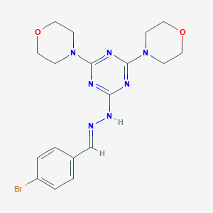 molecular formula C18H22BrN7O2 B414038 4-Bromobenzaldehyde (4,6-dimorpholin-4-yl-1,3,5-triazin-2-yl)hydrazone 