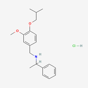 molecular formula C20H28ClNO2 B4140415 N-[[3-methoxy-4-(2-methylpropoxy)phenyl]methyl]-1-phenylethanamine;hydrochloride 