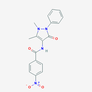 molecular formula C18H16N4O4 B414048 N-(1,5-dimethyl-3-oxo-2-phenyl-2,3-dihydro-1H-pyrazol-4-yl)-4-nitrobenzamide 