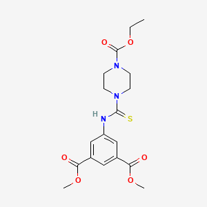 molecular formula C18H23N3O6S B4140570 DIMETHYL 5-({[4-(ETHOXYCARBONYL)PIPERAZINO]CARBOTHIOYL}AMINO)ISOPHTHALATE 