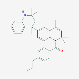 molecular formula C34H40N2O B414058 2,2,2',2',4,4'-Hexamethyl-1'-(4-propylbenzoyl)-1,1',2,2',3,4-hexahydro-3,6'-biquinoline 