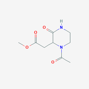 molecular formula C9H14N2O4 B4140596 methyl 2-(1-acetyl-3-oxopiperazin-2-yl)acetate 
