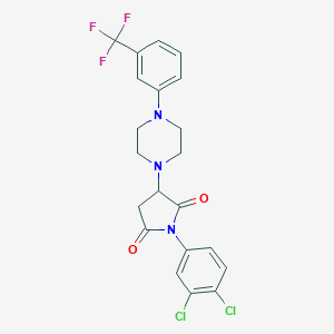 molecular formula C21H18Cl2F3N3O2 B414062 1-(3,4-Dichlorophenyl)-3-{4-[3-(trifluoromethyl)phenyl]-1-piperazinyl}-2,5-pyrrolidinedione CAS No. 299408-99-4