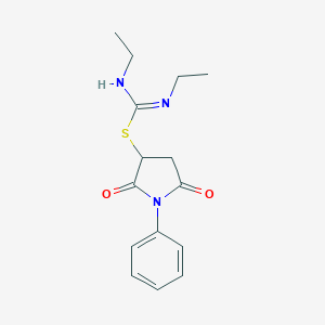 molecular formula C15H19N3O2S B414063 2,5-dioxo-1-phenylpyrrolidin-3-yl N,N'-diethylcarbamimidothioate 