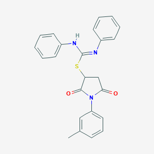 molecular formula C24H21N3O2S B414066 2-(2,5-Dioxo-1-m-tolyl-pyrrolidin-3-yl)-1,3-diphenyl-isothiourea 