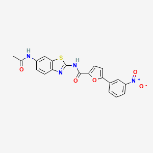 molecular formula C20H14N4O5S B4140701 N-[6-(acetylamino)-1,3-benzothiazol-2-yl]-5-(3-nitrophenyl)furan-2-carboxamide 