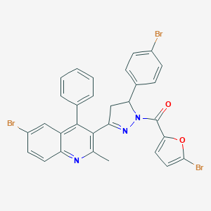 (5-Bromofuran-2-yl)-[5-(6-bromo-2-methyl-4-phenylquinolin-3-yl)-3-(4-bromophenyl)-3,4-dihydropyrazol-2-yl]methanone