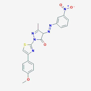 4-({3-nitrophenyl}diazenyl)-2-[4-(4-methoxyphenyl)-1,3-thiazol-2-yl]-5-methyl-2,4-dihydro-3H-pyrazol-3-one