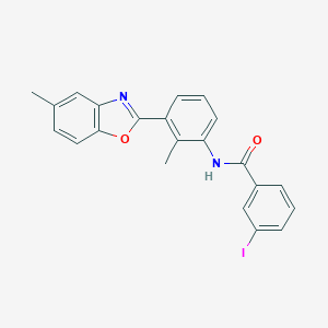 molecular formula C22H17IN2O2 B414099 3-iodo-N-[2-methyl-3-(5-methyl-1,3-benzoxazol-2-yl)phenyl]benzamide 