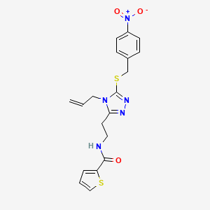 molecular formula C19H19N5O3S2 B4140991 N-[2-[5-[(4-nitrophenyl)methylsulfanyl]-4-prop-2-enyl-1,2,4-triazol-3-yl]ethyl]thiophene-2-carboxamide 