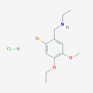molecular formula C12H19BrClNO2 B4141037 N-[(2-bromo-4-ethoxy-5-methoxyphenyl)methyl]ethanamine;hydrochloride 
