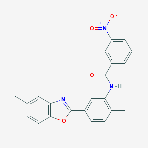molecular formula C22H17N3O4 B414108 N-[2-methyl-5-(5-methyl-1,3-benzoxazol-2-yl)phenyl]-3-nitrobenzamide 