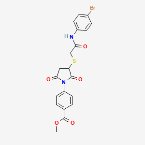 molecular formula C20H17BrN2O5S B4141095 Methyl 4-[3-[2-(4-bromoanilino)-2-oxoethyl]sulfanyl-2,5-dioxopyrrolidin-1-yl]benzoate 