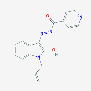 molecular formula C17H14N4O2 B414111 Isonicotinic acid (1-allyl-2-oxo-1,2-dihydro-indol-3-ylidene)-hydrazide CAS No. 28035-45-2
