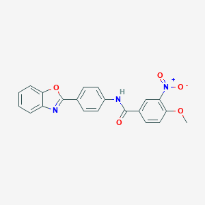 molecular formula C21H15N3O5 B414117 N-(4-Benzooxazol-2-yl-phenyl)-4-methoxy-3-nitro-benzamide 