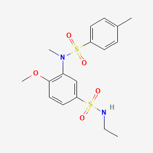 molecular formula C17H22N2O5S2 B4141176 N-ethyl-4-methoxy-3-[methyl-(4-methylphenyl)sulfonylamino]benzenesulfonamide 