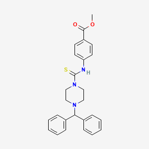 molecular formula C26H27N3O2S B4141187 Methyl 4-({[4-(diphenylmethyl)piperazinyl]thioxomethyl}amino)benzoate 
