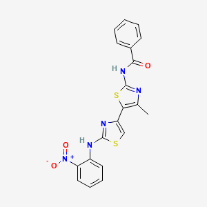 molecular formula C20H15N5O3S2 B4141202 N-[4-methyl-5-[2-(2-nitroanilino)-1,3-thiazol-4-yl]-1,3-thiazol-2-yl]benzamide 