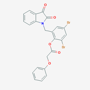 molecular formula C23H15Br2NO5 B414121 2,4-dibromo-6-[(2,3-dioxo-2,3-dihydro-1H-indol-1-yl)methyl]phenyl (phenyloxy)acetate 