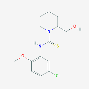 molecular formula C14H19ClN2O2S B4141234 N-(5-chloro-2-methoxyphenyl)-2-(hydroxymethyl)piperidine-1-carbothioamide 