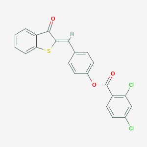 molecular formula C22H12Cl2O3S B414124 4-[(3-oxo-1-benzothien-2(3H)-ylidene)methyl]phenyl 2,4-dichlorobenzoate 