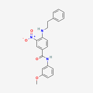 molecular formula C22H21N3O4 B4141269 N-(3-methoxyphenyl)-3-nitro-4-(2-phenylethylamino)benzamide 
